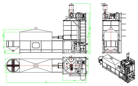 Automatische Blau / Grün EPS EPU Schaumfördermaschine Außensohle aus China mit flüssigem Trockenbett